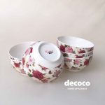 CAPODIMONTE-BOWL-SET-BUTTERFLY-ROSE-